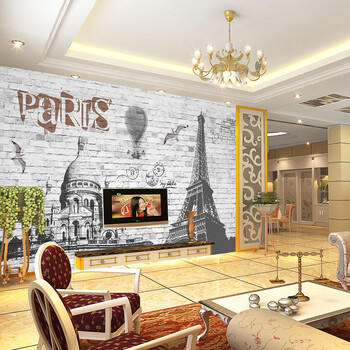 鑫雅 定制墙纸 客厅沙发电视墙背景墙布壁纸 无缝欧式3d复古建筑砖墙