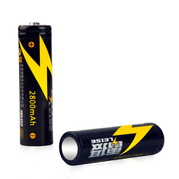 雷摄（LEISE）充电电池 18650锂电池大容量2800mAh 3.7V (2节装)  适用:强光手电筒/头灯/航模（不含充电器）