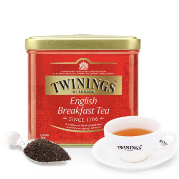 川宁TWININGS 英式早餐红茶200g罐装散茶原装进口经典红茶可以做奶茶
