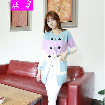 泛雪2014秋季新款<em>毛衣毛呢外套</em>开衫针织衫中