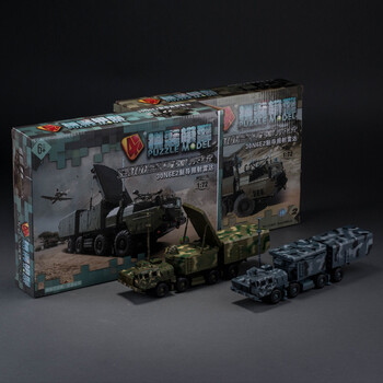 腾彩益智4D拼装S300导弹车空导弹发射车雷达