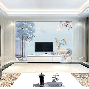 慕槿思格 北欧电视背景墙纸家用简约现代客厅装饰大气
