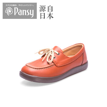 pansy日本2018秋季新款女鞋休闲鞋舒适单鞋4569 红棕 brick 40