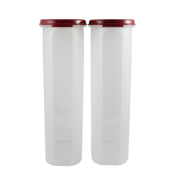 特百惠Tupperware MM椭圆5号2件套干货储藏保鲜盒经典红盖 2.9L/个