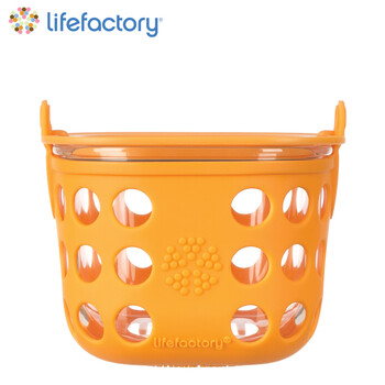 lifefactory美国进口玻璃饭盒环保耐热食品盒475ml 越橘果色