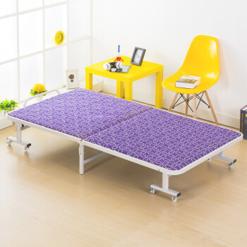 宝星折叠床午休床板式铁艺单人硬板薄垫陪护办公室午睡行军木板海绵床