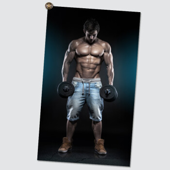 居梦坞 健身海报装饰画海报壁纸健美房肌肉男女运动搏击体育人体宣传