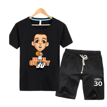 勇士队库里短袖t恤衣服韩版学生夏装运动套装