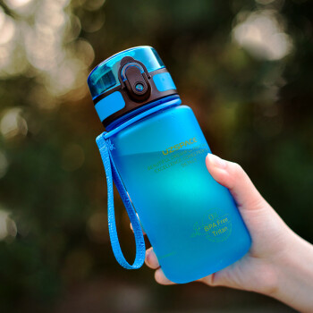 优之(UZSPACE)塑料杯儿童男女士学生夏天运动健身随手杯子户外便携大容量饮水壶夏季喝水杯350ml YZ3034B蓝色
