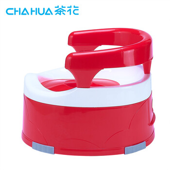 
                                        茶花扶手坐便器 儿童大号坐便器宝宝可爱小马桶便盆尿盆0428 黄色                