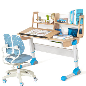 2平米 探索家儿童学习桌椅套装 实木榉木手摇