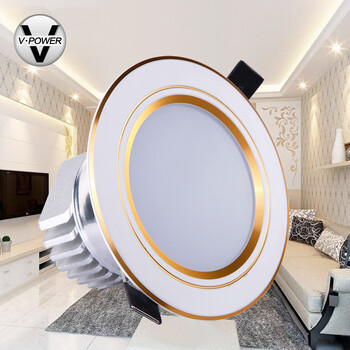 V-POWER LED 2.5寸/3寸/3.5寸/4寸一体化背景墙灯天花灯LED防雾型筒灯 5W正白光T07-30