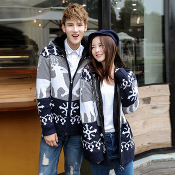 幸福时光 秋季新款 <em>加绒加厚毛衣男</em>针织衫<em>拉链</em>