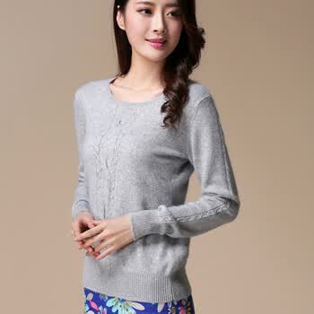 碧叶云台新款<em>秋冬毛衣女</em>复古加厚麻花圆领<em>套头</em>