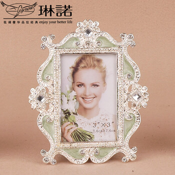 新房乔迁生日结婚相框礼物欧式影楼婚纱照创意儿童宝宝生日相框摆台组合样板间小相框 3寸 草绿色 3 寸