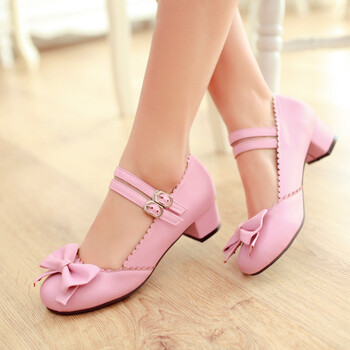 福尔亮新款儿童鞋女孩凉鞋韩版蝴蝶结高跟公主鞋初中女学生平底单鞋