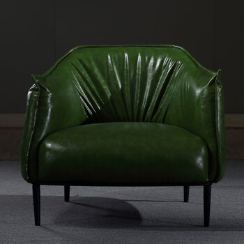 翰艺 沙发 单人沙发 北欧沙发 真皮沙发 油蜡皮