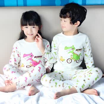 2014秋装新款 单车<em>恐龙</em>纯棉<em>儿童睡衣</em>男童女童