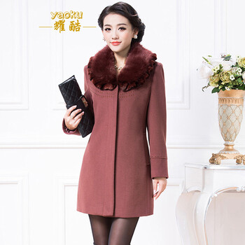 耀酷2014秋冬款中老年<em>女装</em>毛呢<em>外套中年</em>妈妈