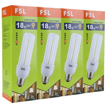 
                                        
                                        佛山照明 （FSL）T4节能灯3U-18W-E27日光色 4支装                