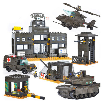 小鲁班兼容乐高拼插积木军事系列人仔大炮坦克部队模型立体组装汽车