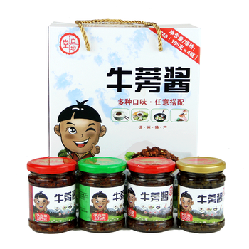 牛之洋江苏徐州丰县特产百珍堂食品牛蒡酱拌饭酱咸菜下饭菜四种口味
