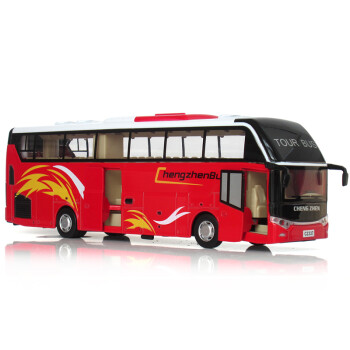 彩珀成真公交车模型儿童玩具车大巴车公共汽车