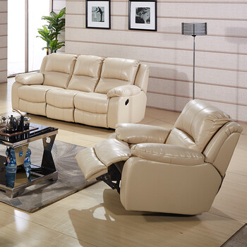 潘神客厅家具真皮沙发组合123头层牛皮小户型