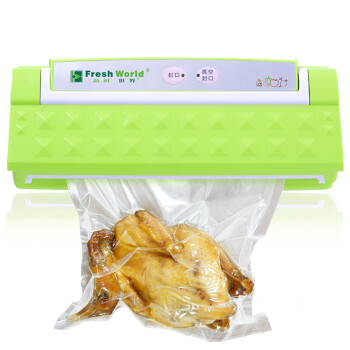 
                                        新鲜世界（Fresh World） 送10袋子食品真空包装机家用抽真空机真空封口机保鲜机 抽干绿色                