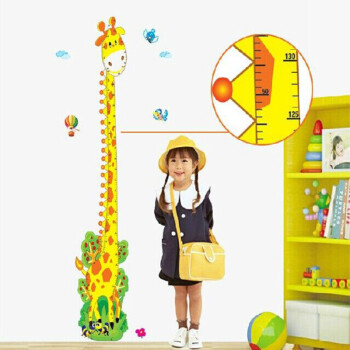 
                                        沐坤 墙贴 身高贴长颈鹿身高尺卡通墙贴纸儿童房间卧室 幼儿园教室贴画 7064                