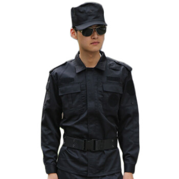 狼牙 长袖保安作训服套装男户外服特警作训服迷彩服套装保安 黑色 170