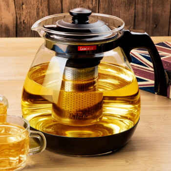 紫丁香 泡茶壶耐热玻璃茶水壶大容量带过滤花茶壶防撞耐用家用办公茶具