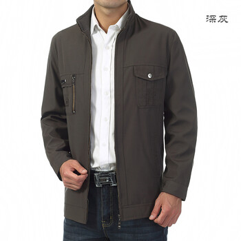 <em>中老年男外套</em> <em>秋冬</em>款男装夹克衫 厚款<em>男外套</em> 秋