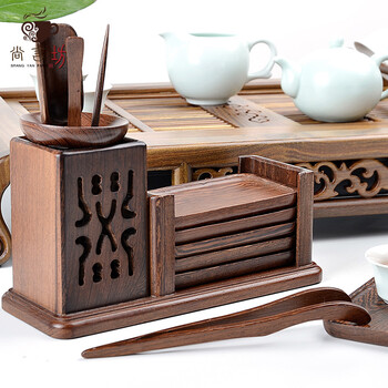 
                                                                                尚言坊功夫茶具套装配件茶道配件黑檀木茶盘鸡翅木长杯垫组合茶道六君子(大) 鸡翅木长杯垫茶道组                