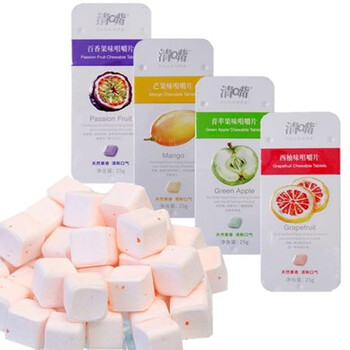 养生堂 清嘴25g咀嚼片4盒装西柚 百香果 芒果 