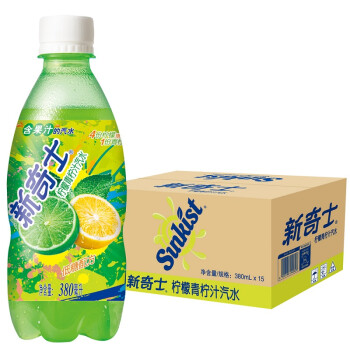 屈臣氏（Watsons）新奇士柠檬青柠汽水380ml*15瓶 整箱