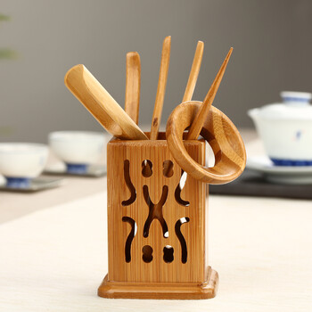 
                                        
                                                            品茶忆友 茶具配件 茶道六君子茶针茶勺茶夹竹制品茶匙（万福）                