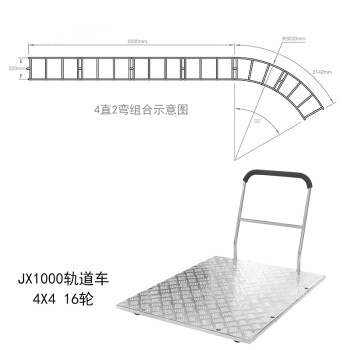 青牛JX1000 平板影视轨道车套装不锈钢微电影摄像轨道车 JX1000 16轮轨道车+4直2弯