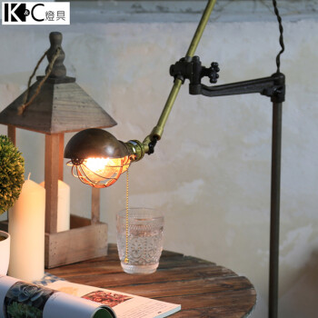 KC灯具 复刻版O.C.WHITE铜制工业风复古美式古董长臂落地灯 KC-F3198A含A19