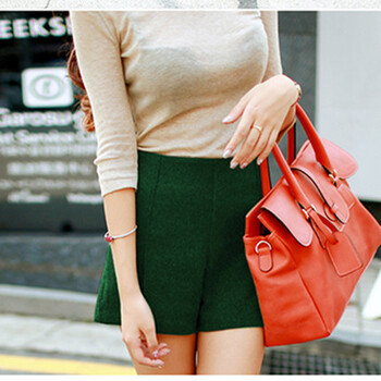 潮无界 2014<em>新款秋冬女短裤</em>韩版大码显瘦高腰