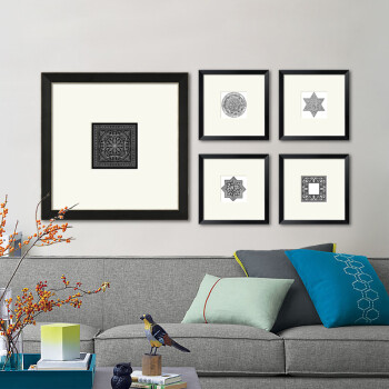 
                                        墙蛙wallwa装饰画 禅意 组合相片墙照片墙相框墙客厅有框壁画 A款-禅意 148*74                