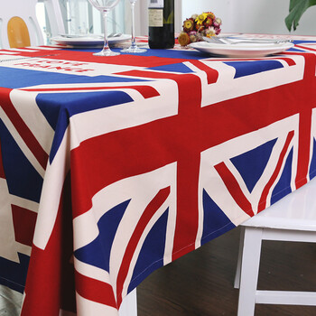 越帛 英伦国旗图案餐桌布 茶几布 纯棉帆布桌布