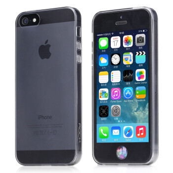 洛克（ROCK）极薄隐形壳手机套 适用于苹果iPhone5/5S手机壳 透黑