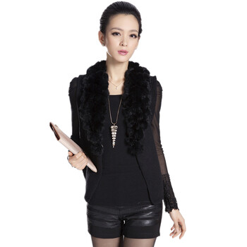 蒙圣绒特 女士针织衫 无袖羊绒<em>开衫</em> 毛球领羊毛