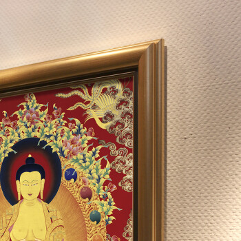 
                                        墙蛙 佛佑唐卡玄关装饰画竖版现代中式客厅沙发背景墙画走廊过道壁画挂画 A款-释迦摩尼 51cmX71cm金色外框                