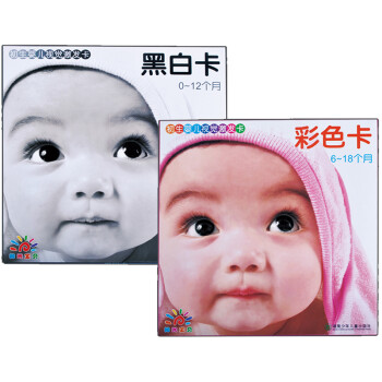 《2册 黑白卡彩色卡 婴幼儿视觉发育激发卡0-3