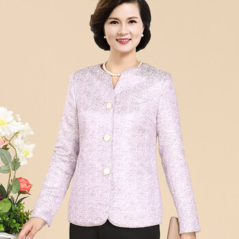 <em>南极人中年女装</em>秋装<em>外套</em> 时尚圆领妈妈装单排