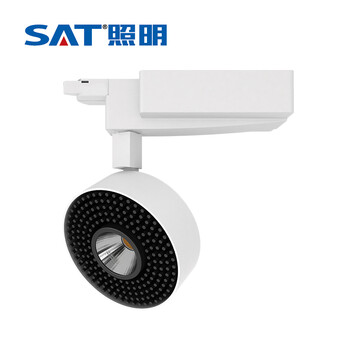 SAT照明圆规系列LED轨道射灯 导轨灯全套大功率服装店铺珠宝展厅橱窗灯 40W暖黄光 白色 嵌入式射灯
