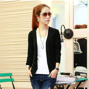 玛萨慕娜 2014秋冬款不规则针织衫<em>开衫</em> <em>穿</em>上短