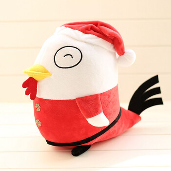 卡通搞怪搞笑鸡公仔2017鸡年毛绒玩具 圣诞老